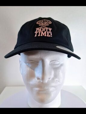 Volcom Black Baseball Cap with Pink "Party Time!" Embroidery